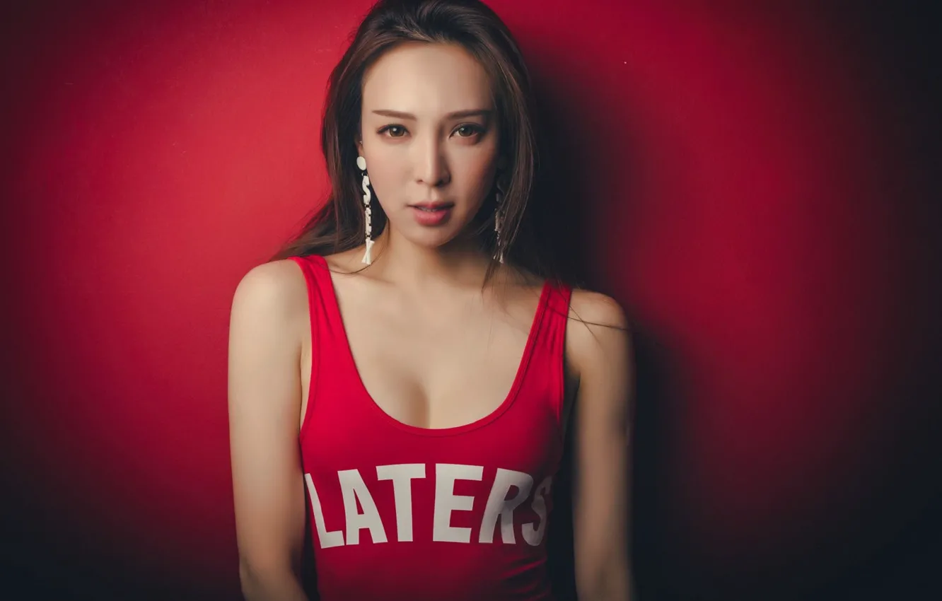 Photo wallpaper look, face, background, model, girl Oriental