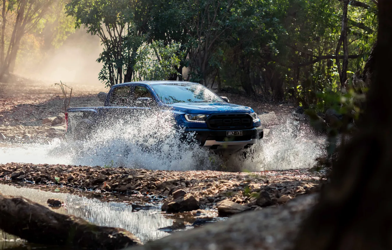 Wallpaper water, blue, stones, Ford, Raptor, pickup, 2018, Ranger for ...
