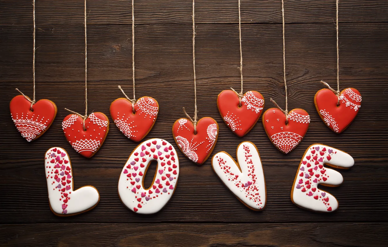 Photo wallpaper love, romance, hearts, red, love, romantic, hearts, Valentine's Day