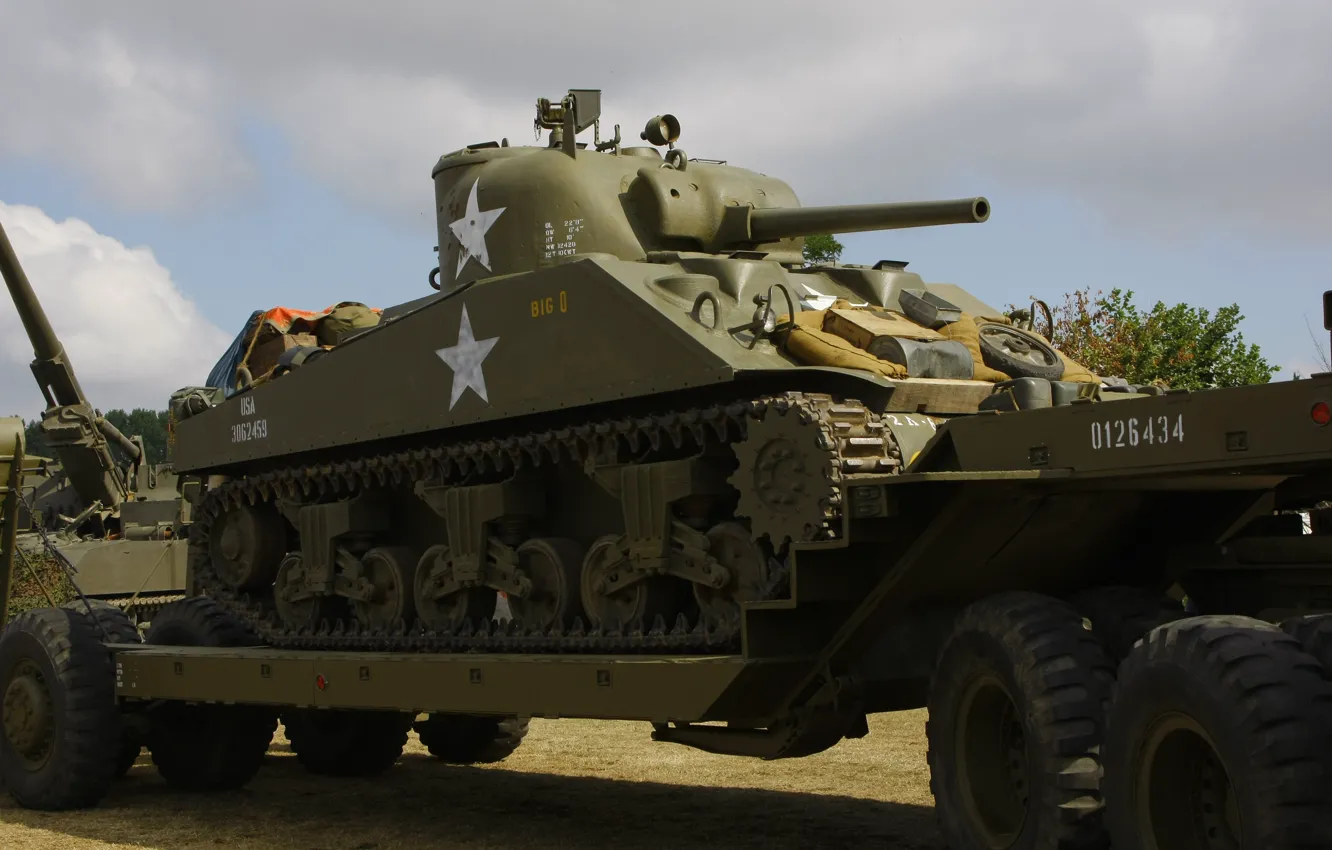 Photo wallpaper war, tank, armor, average, tractor, M4 Sherman, period, world
