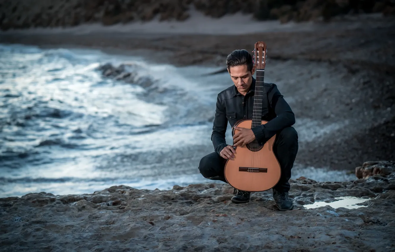 Photo wallpaper shore, guitar, Sergio