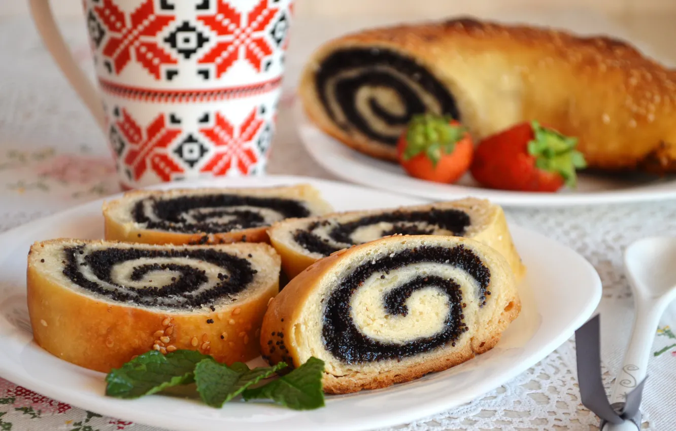 Photo wallpaper Mac, cakes, roll, strudel