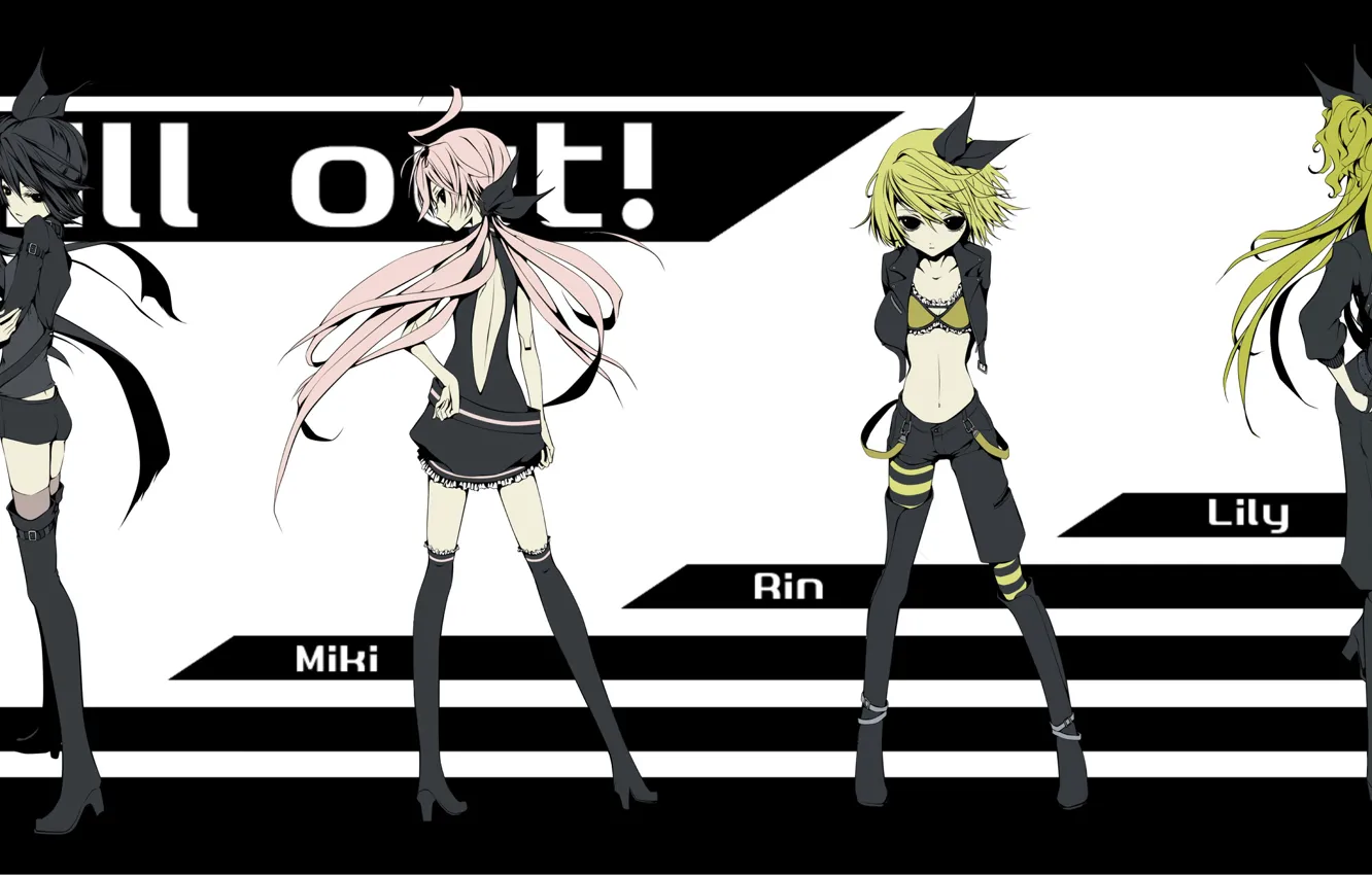 Photo wallpaper style, strip, anime, art, Vocaloid, Vocaloid, characters