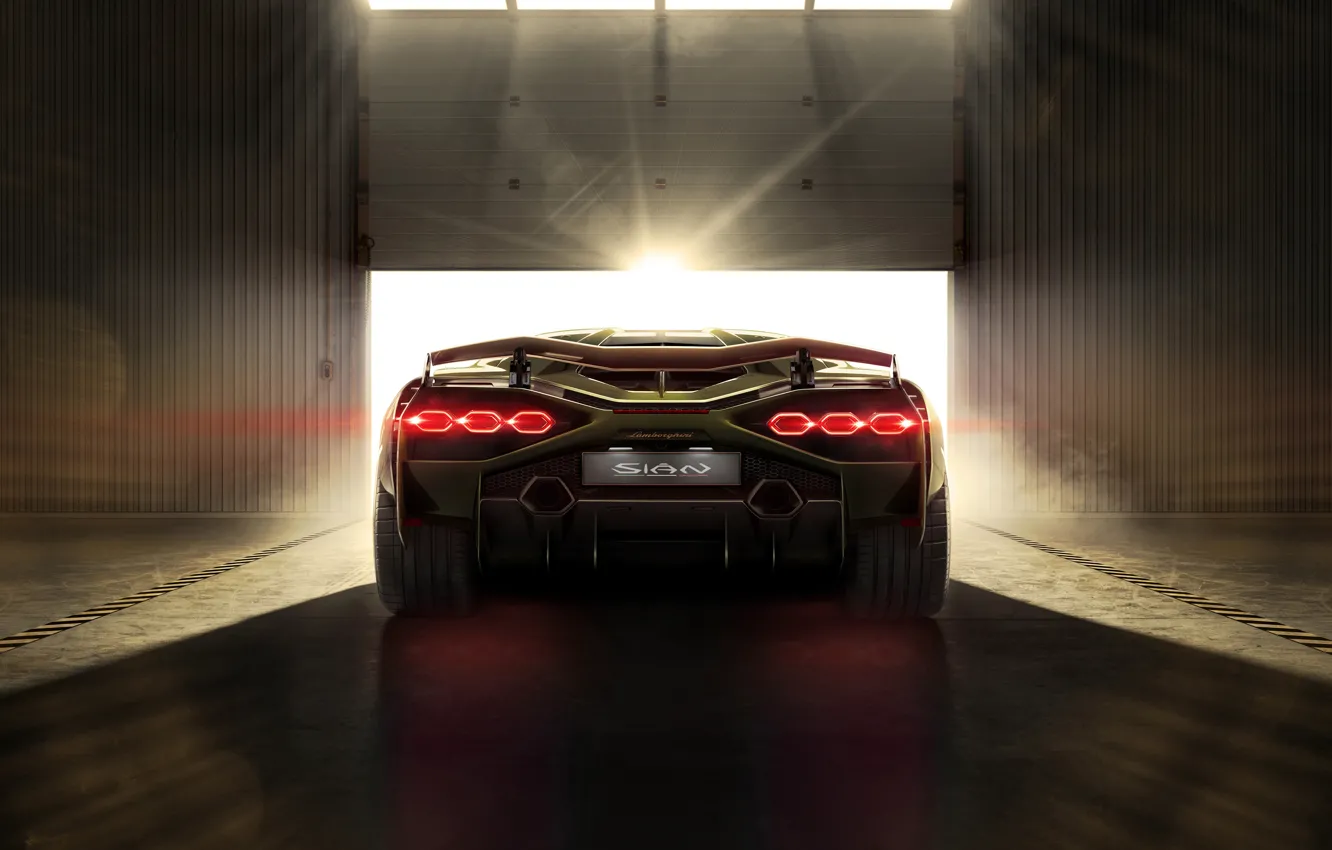 Photo wallpaper machine, light, Lamborghini, lights, supercar, Later