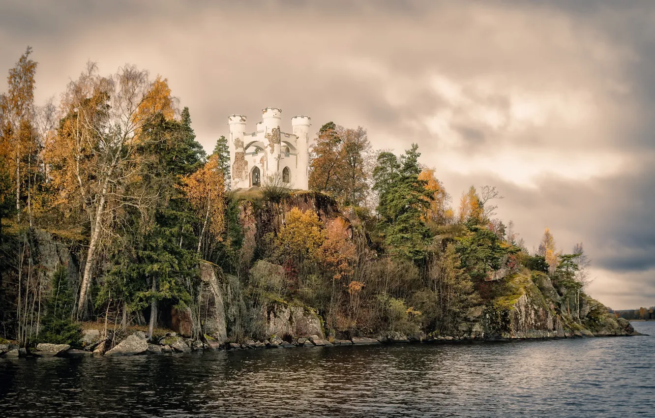 Photo wallpaper Russia, Leningrad Oblast, Vyborg, Monrepos park, Ludwig Stone Chapel