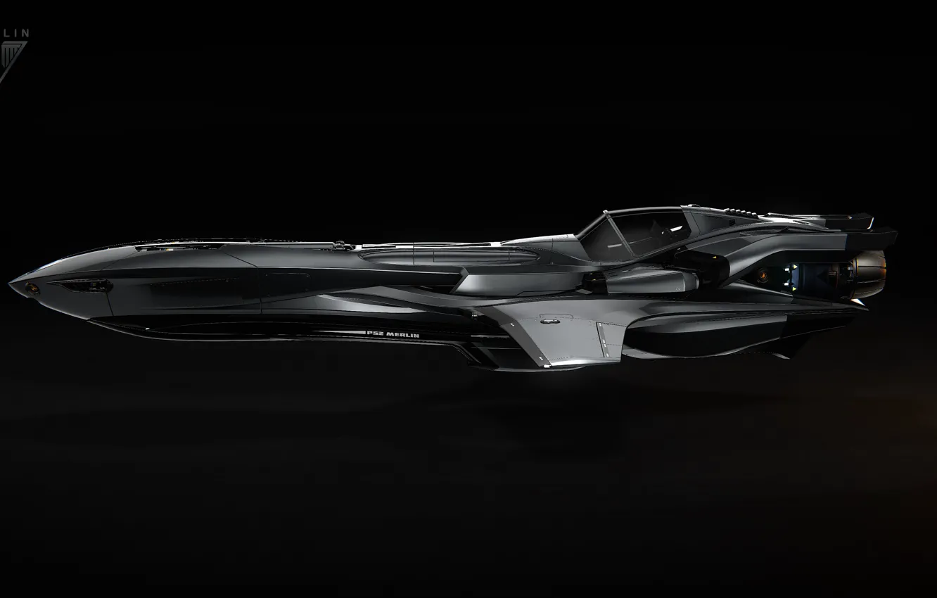 Photo wallpaper Star Citizen, space ship, Merlin