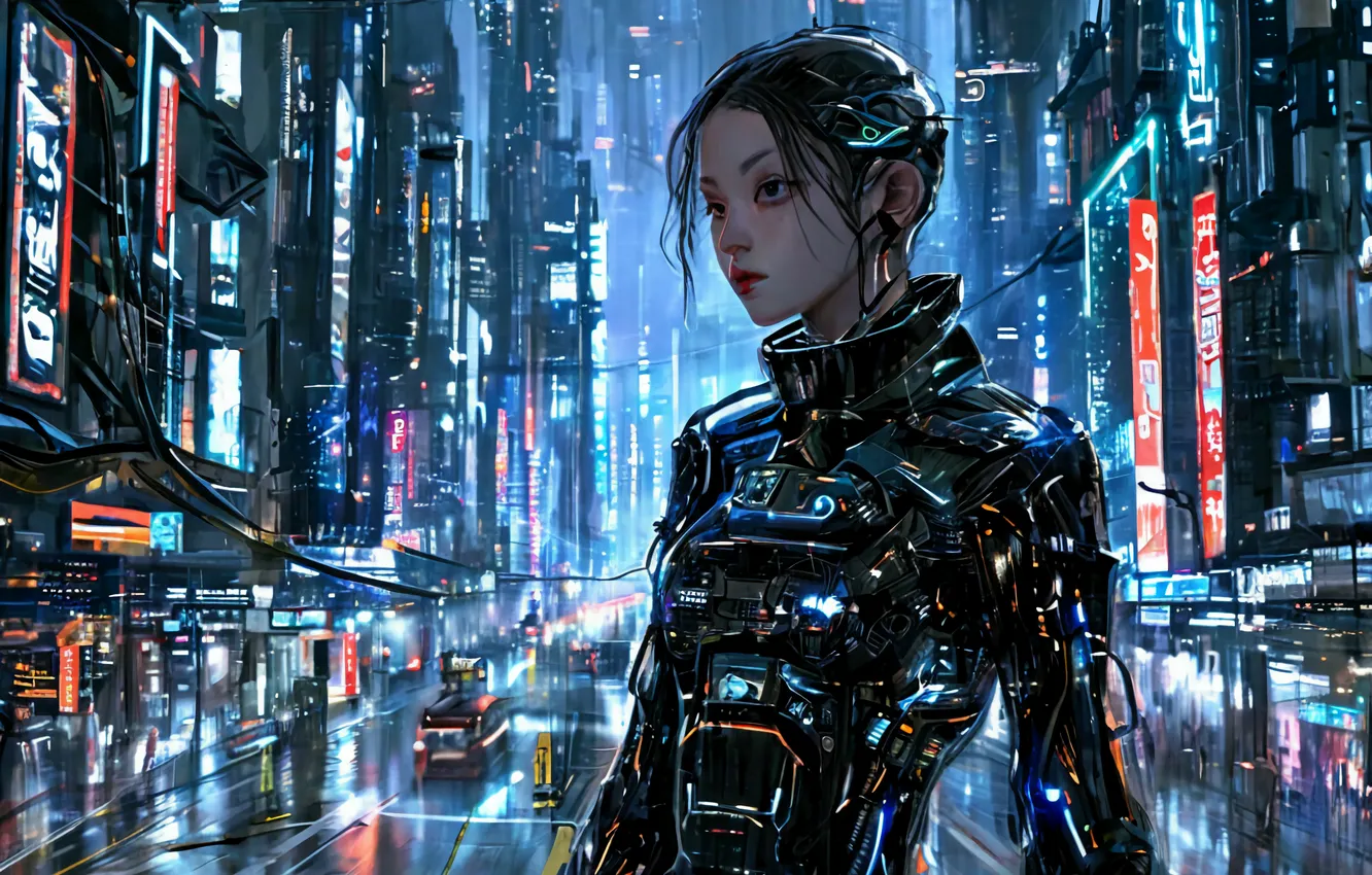 Photo wallpaper cyberpunk, AI ART