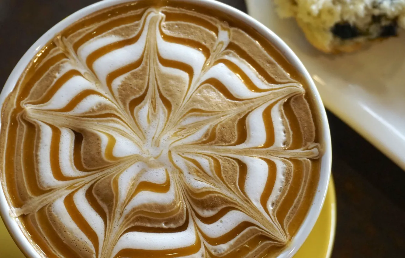 Photo wallpaper pattern, coffee, foam