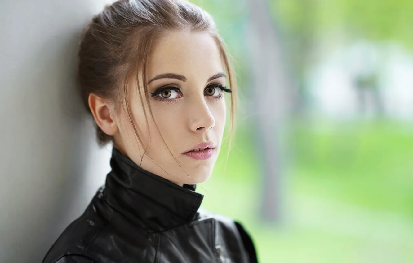 Photo wallpaper model, portrait, profile, close up, Ksenia Kokoreva