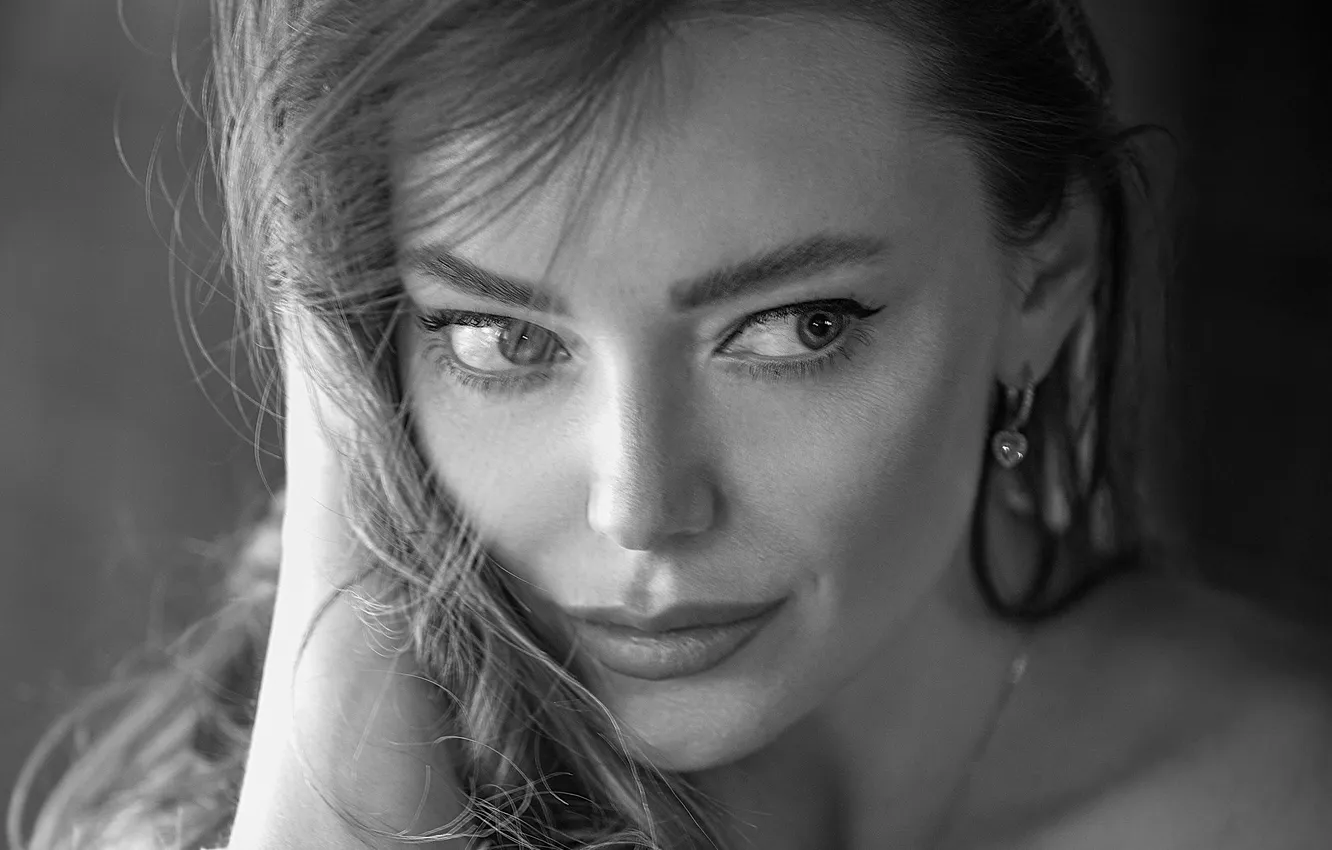 Photo wallpaper Olga, model, Black White, Alex Darash