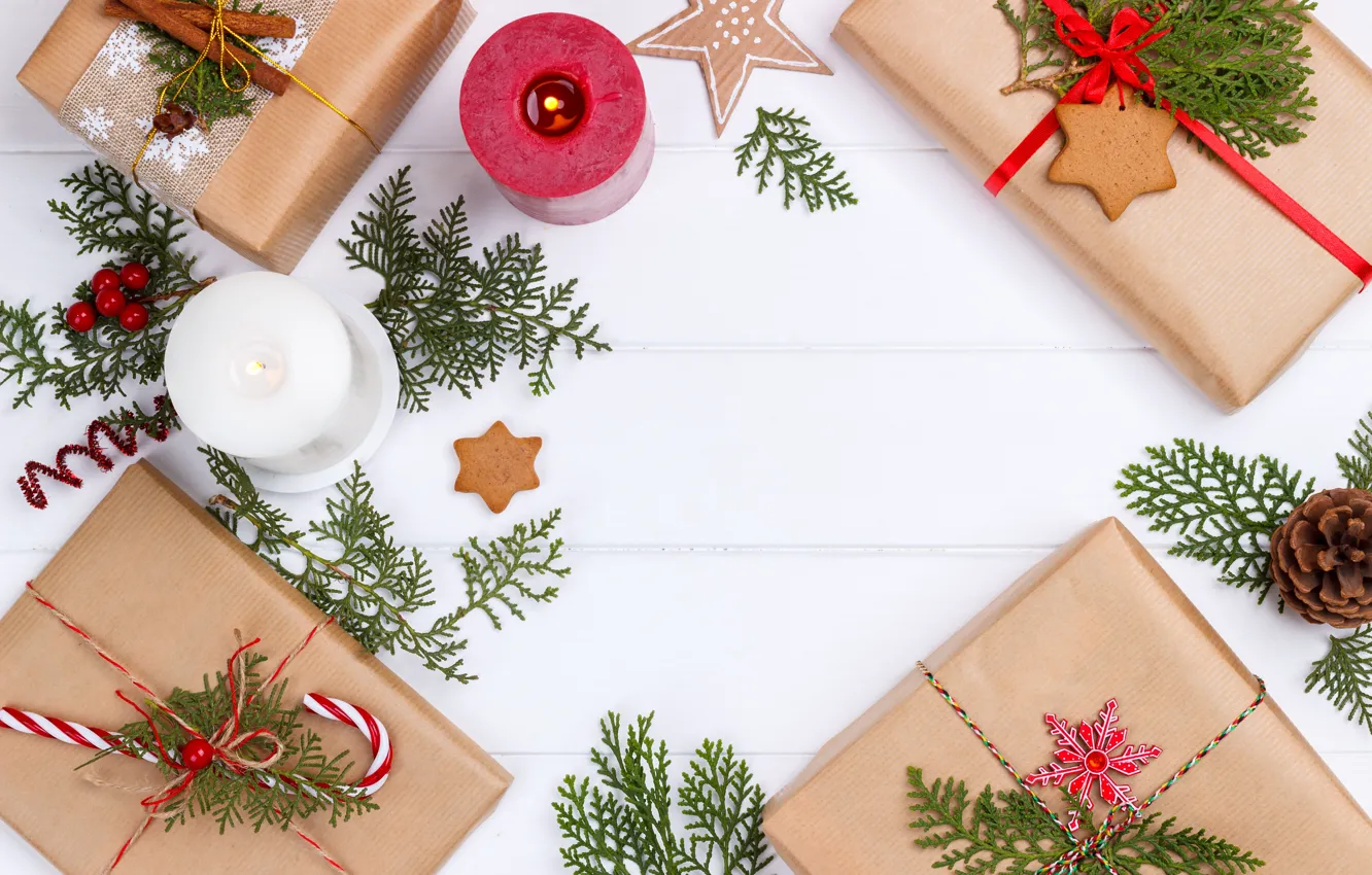 Photo wallpaper decoration, gift, new year, Christmas, Christmas, wood, New Year, Xmas