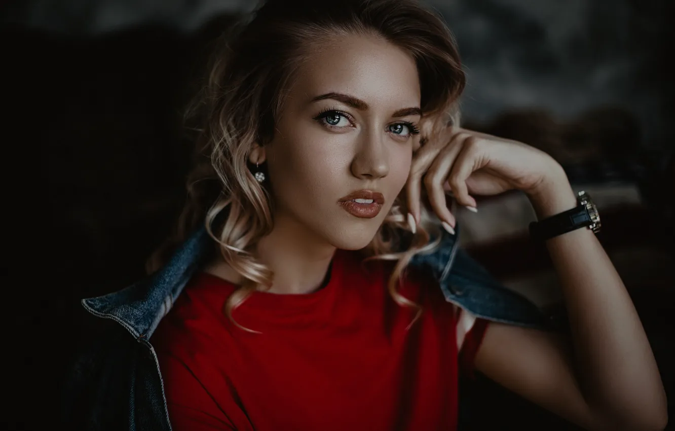 Photo wallpaper look, girl, face, portrait, hands, Valeria Taylor