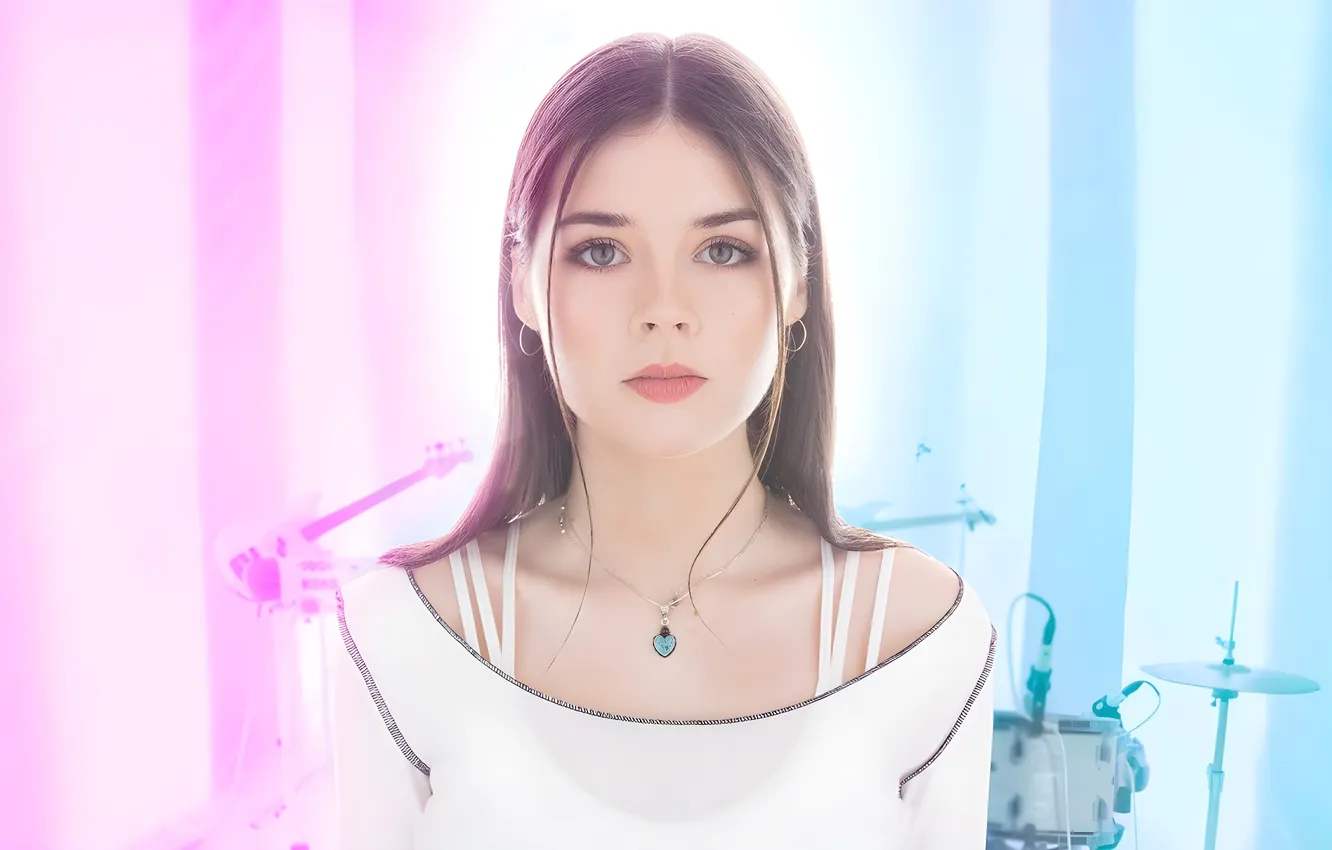 Photo wallpaper Music, women, drawing, Elise Trouw, SeeThrough