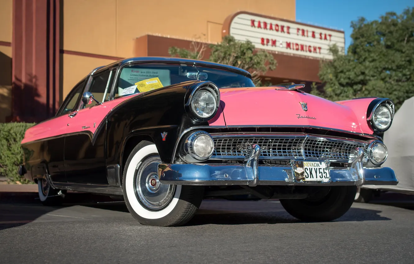 Photo wallpaper retro, Ford, classic, 1955, Crown Victoria Skyliner