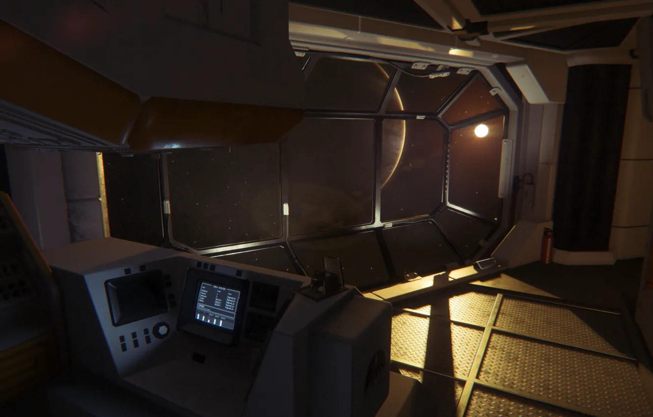Photo wallpaper space, stars, planet, window, Stranger, game, Sega, Alien: Isolation