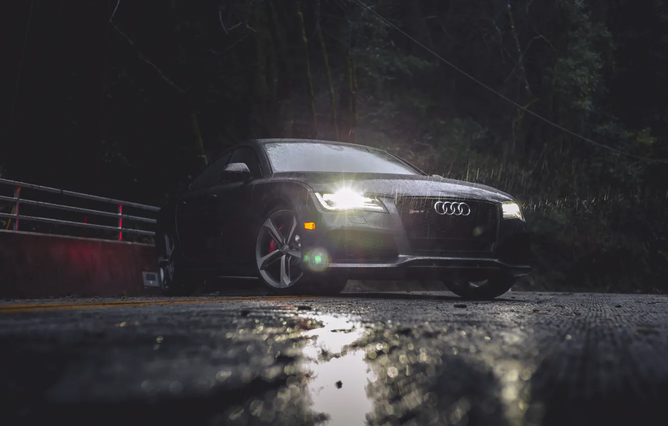 Photo wallpaper Audi, Rain, VAG, RS7