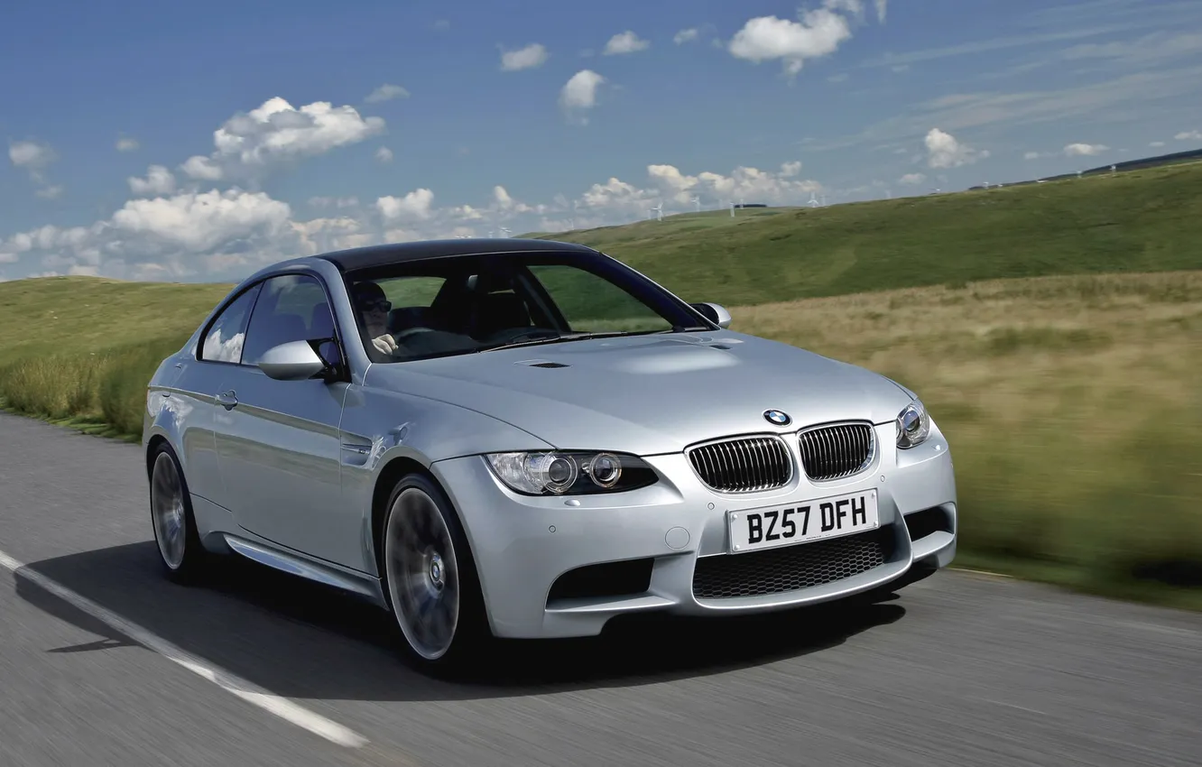 Photo wallpaper road, machine, auto, grey, BMW, BMW, day, the front