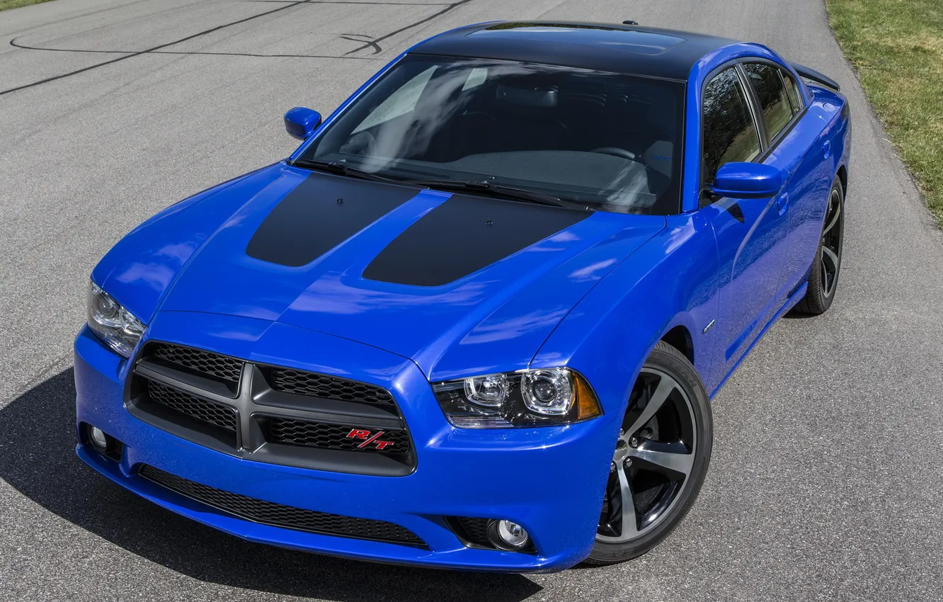 Photo wallpaper blue, Dodge, Dodge, Charger, the front, R/T, Daytona, powerful