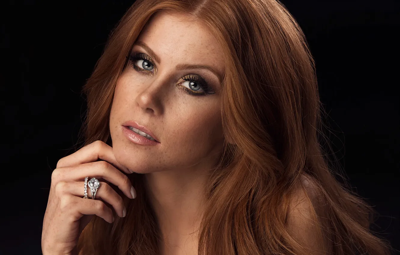 Photo wallpaper portrait, makeup, freckles, Vanessa