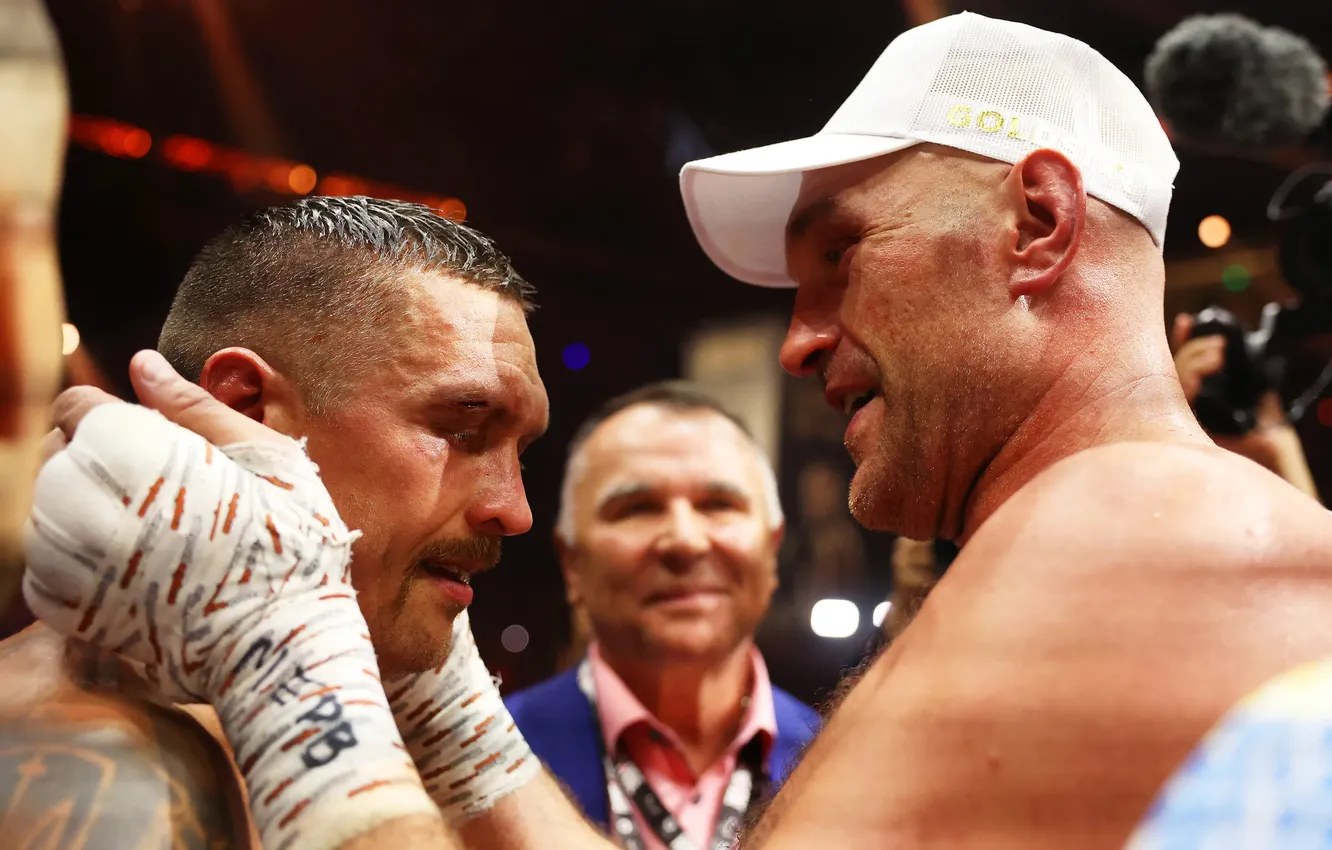 Photo wallpaper Boxing, after the fight, Tyson Fury, Alexander Usyk