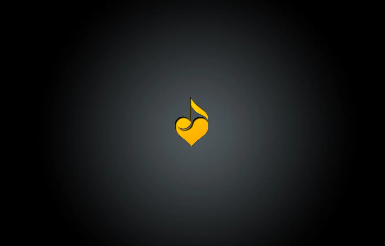 Photo wallpaper notes, music, black, heart, minimalism, gradient, love, Music