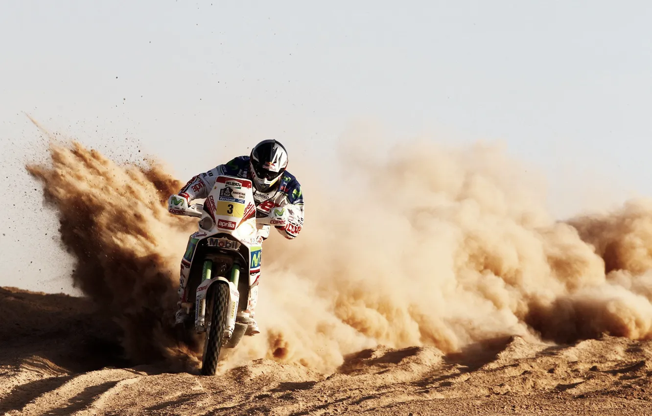 Photo wallpaper sand, sport, speed, Moto, motorcycle, Rally, Dakar