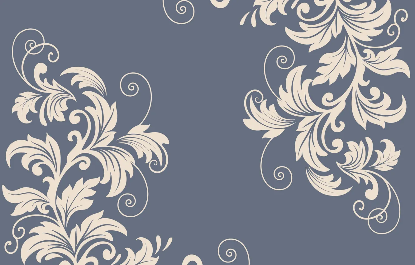Photo wallpaper leaves, flowers, background, vector graphics