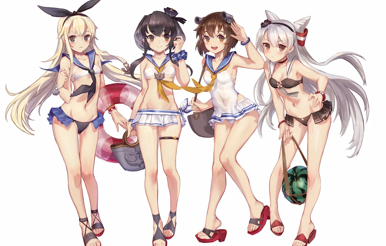 Photo wallpaper girl, sexy, boobs, anime, beautiful, pretty, erotic, blonde