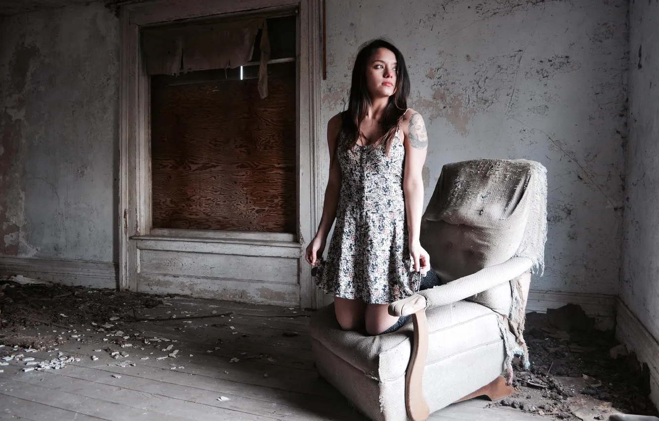 Photo wallpaper girl, pose, background