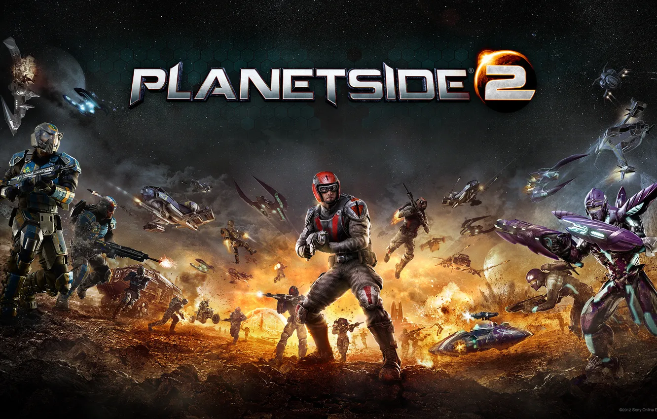 Photo wallpaper weapons, war, tank, the plane, Sony Online Entertainment, PlanetSide 2
