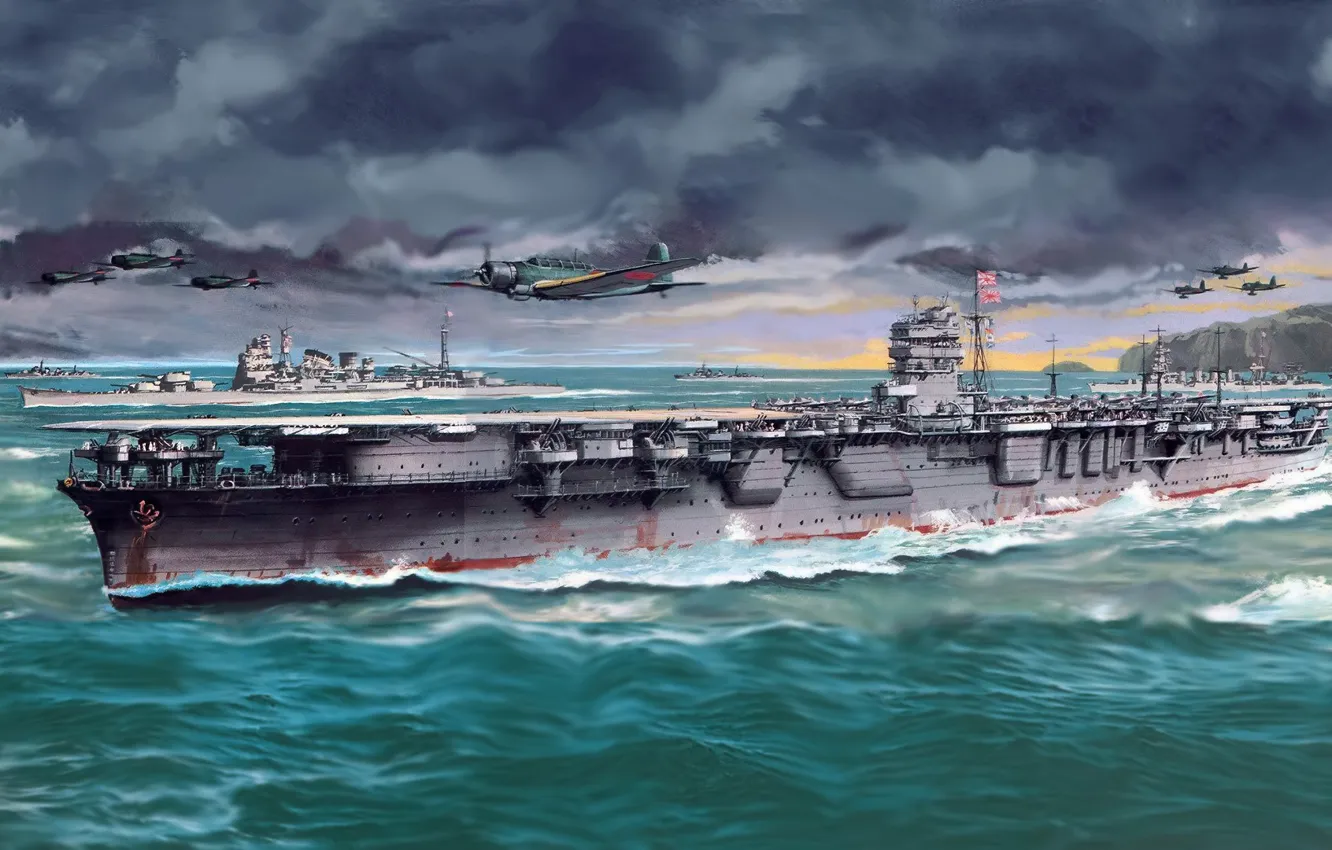 Photo wallpaper aircraft carrier, IJN, hiryu