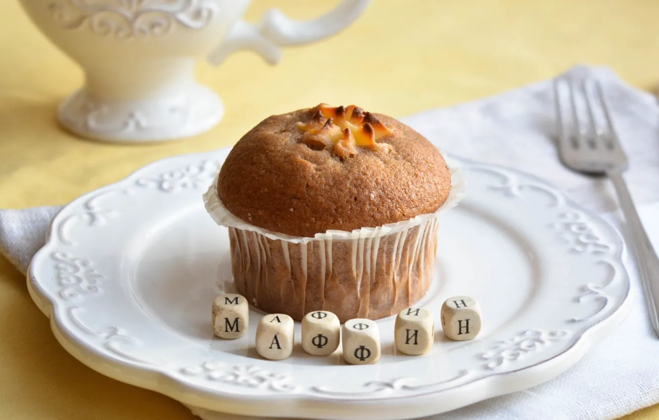 Photo wallpaper letters, cupcakes, muffin