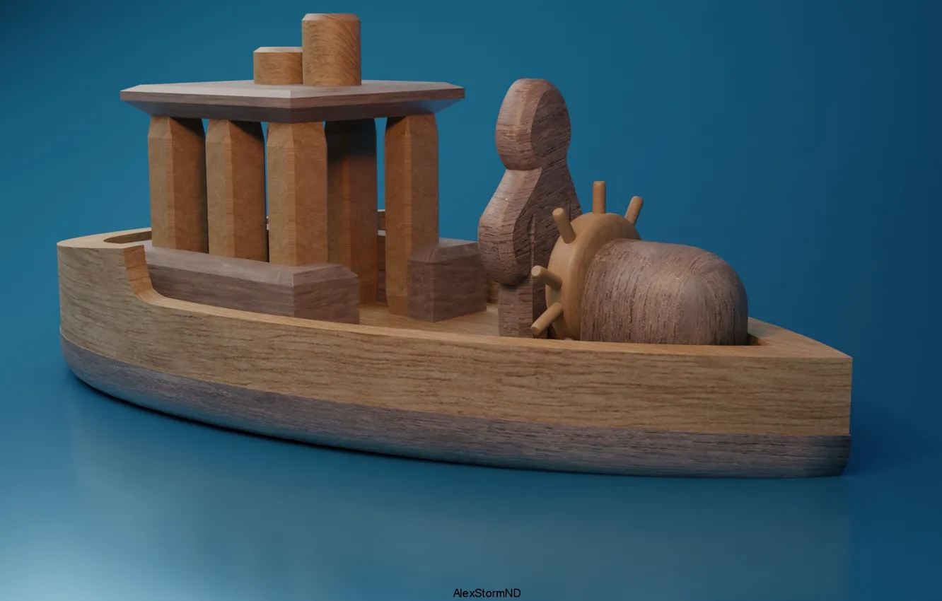 Photo wallpaper trees, art, boat, decor, AlexStormND