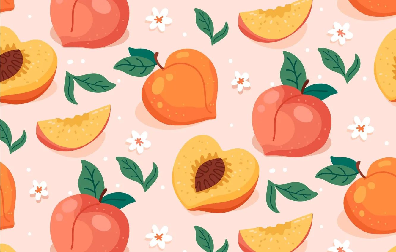Photo wallpaper background, vector, texture, peaches, repetition