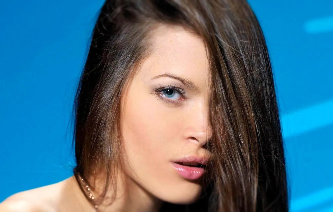 Photo wallpaper look, background, sponge, beauty, blue-eyed, brunette