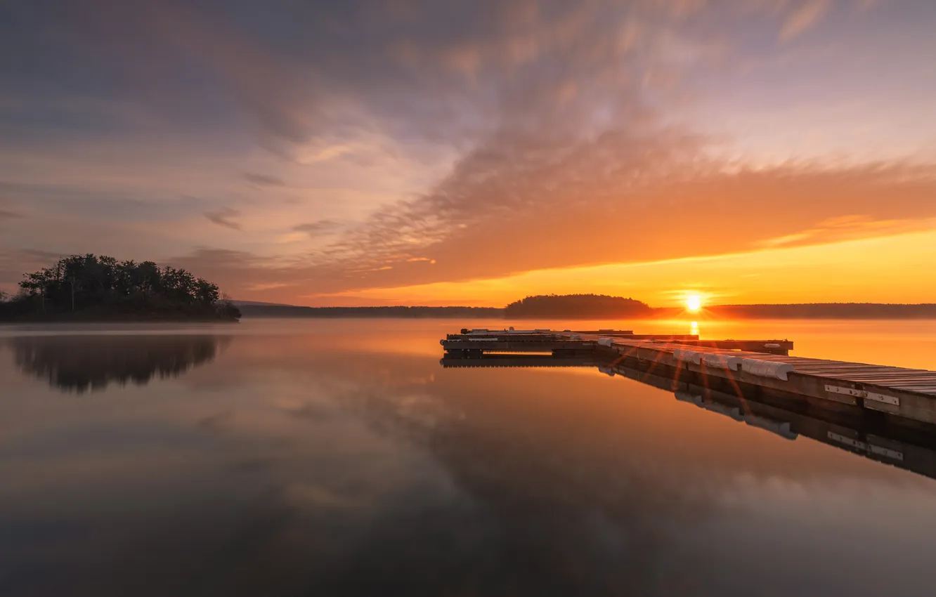 Photo wallpaper sunset, dawn, Germany, Bayern