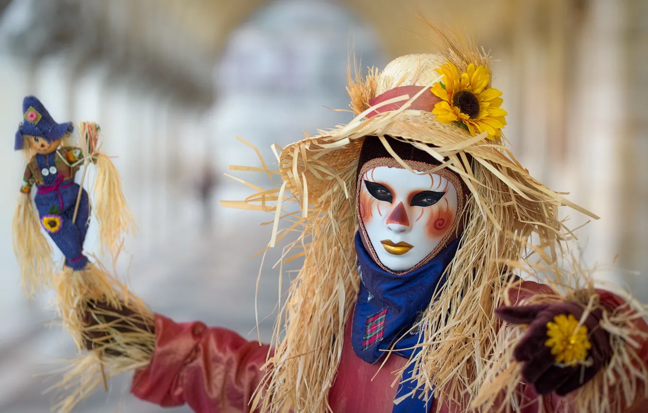 Photo wallpaper style, people, mask