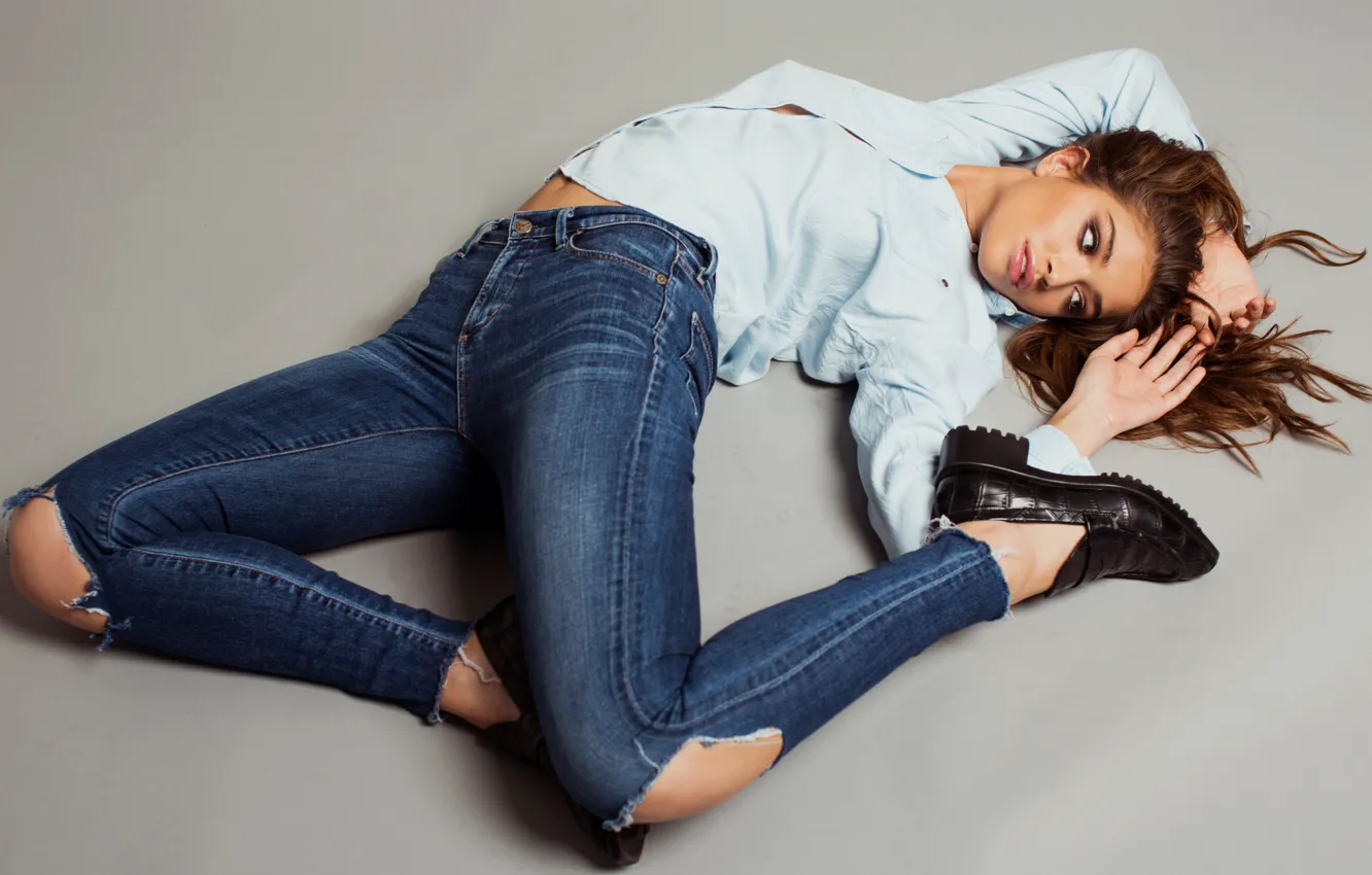Photo wallpaper women, model, Daniela Lopez Osorio, Colombian, jeans