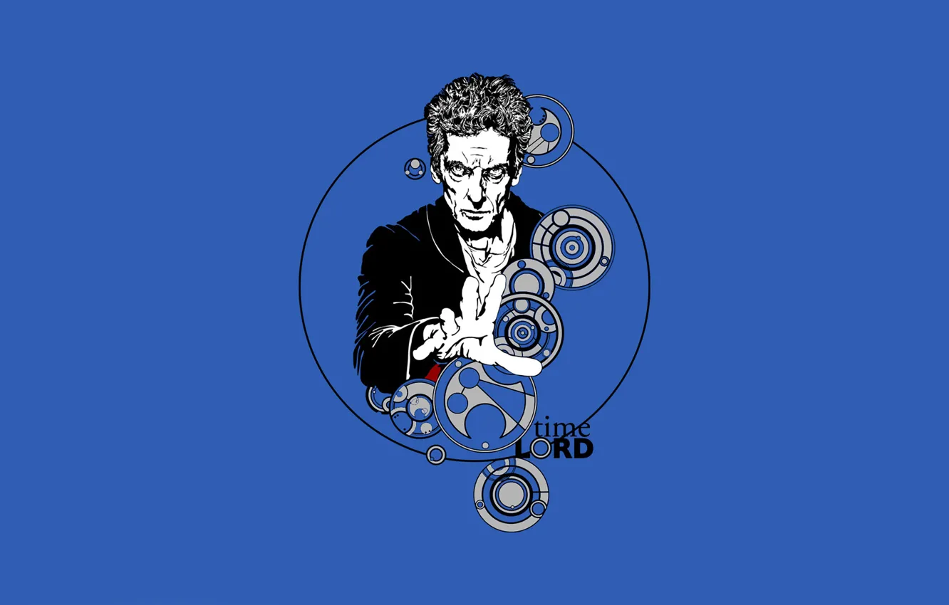 Photo wallpaper look, circles, hands, art, actor, male, Doctor Who, blue background