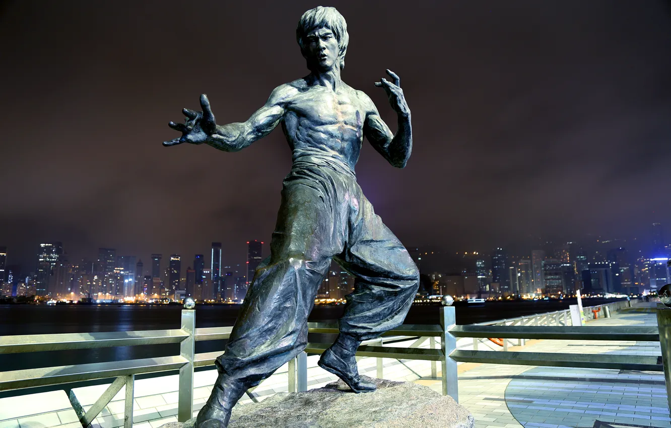 Photo wallpaper background, monument, Bruce Lee, Bruce Lee, Hong Kong