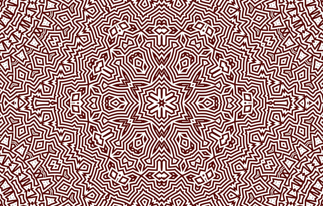Photo wallpaper white, pattern, round, brown, snowflake, kaleidoscope