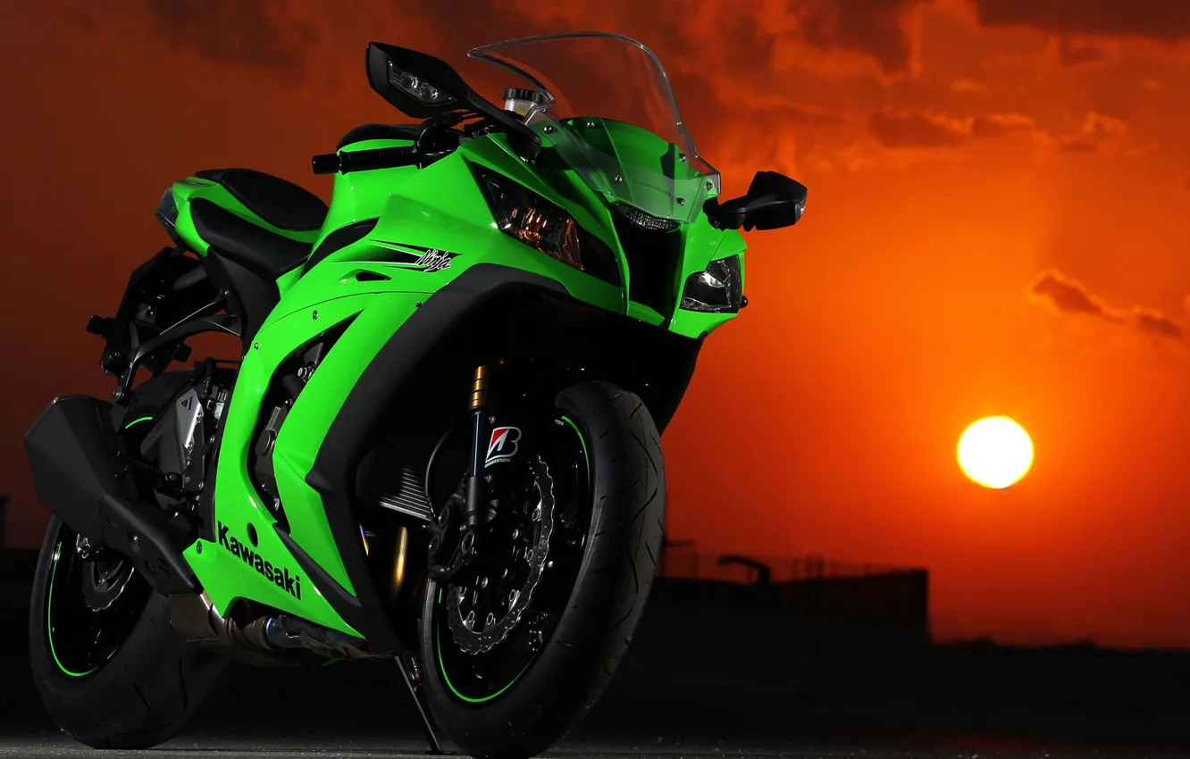 Photo wallpaper kawasaki ninja tuned, kawasaki speed, Kawasaki ninja wallpaper