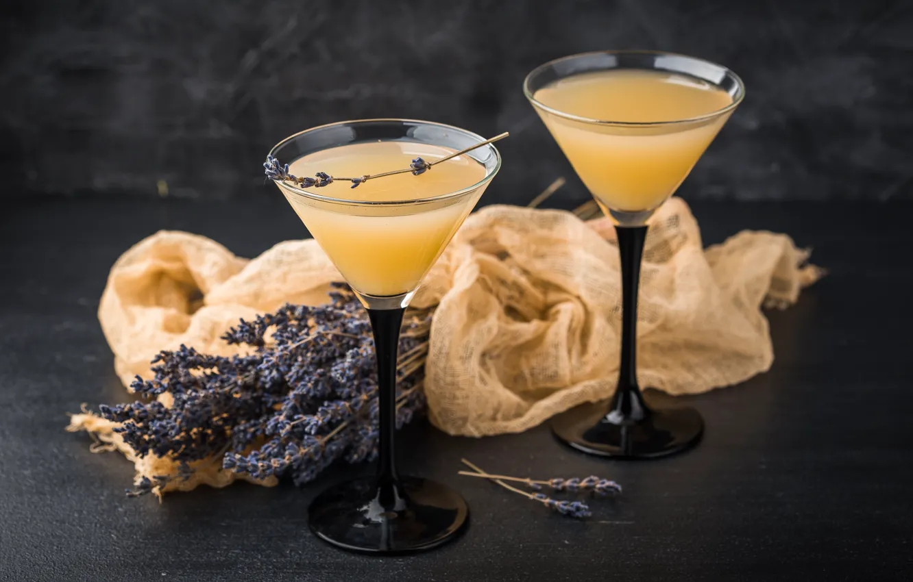 Photo wallpaper glass, cocktail, drink, lavender