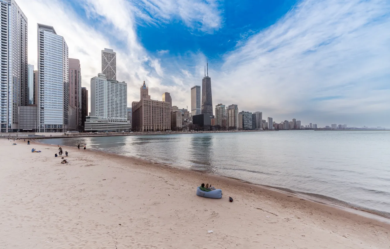 Photo wallpaper Chicago, Illinois, Cityfront Place, Ohio Street Beach