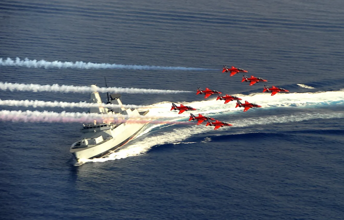 Photo wallpaper army, Red Arrows, HMS Diamond