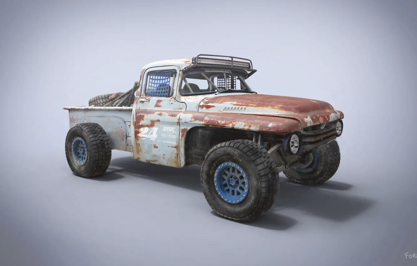 Photo wallpaper car, Trophy Rat, Dodge D100