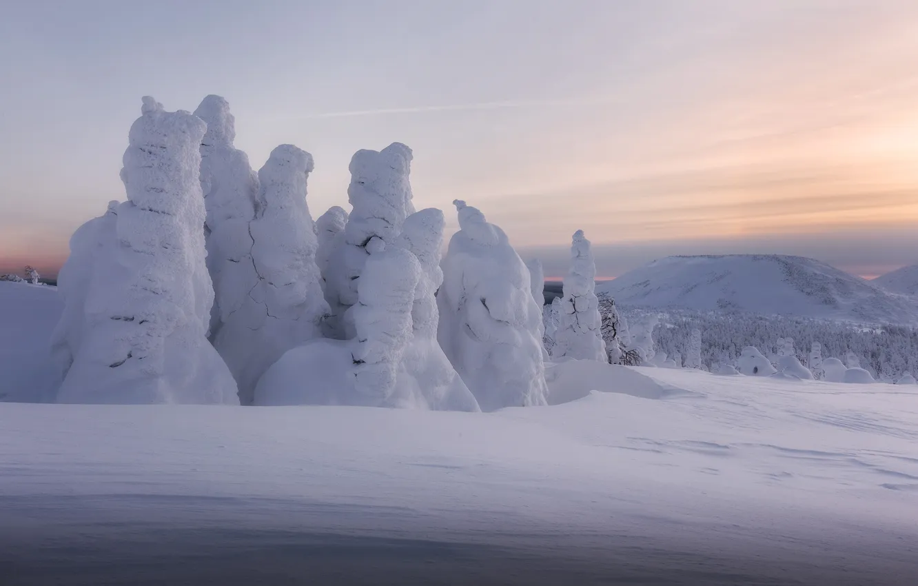 Photo wallpaper ural mountain, snow tree, ural ridge, lot of snow, beautiful winter scene, ural nature, russian …