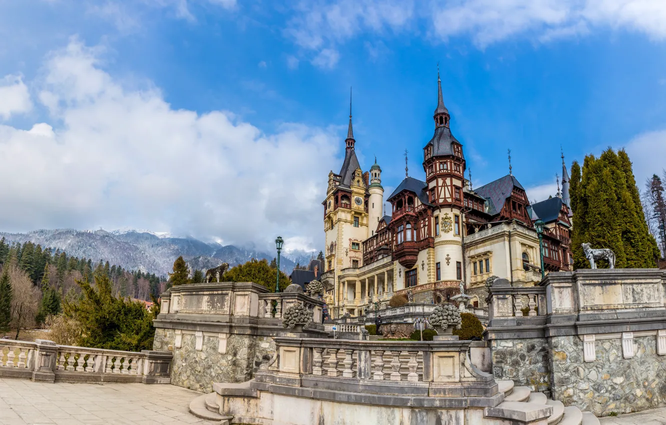 Photo wallpaper castle, Romania, Bucharest, Peles
