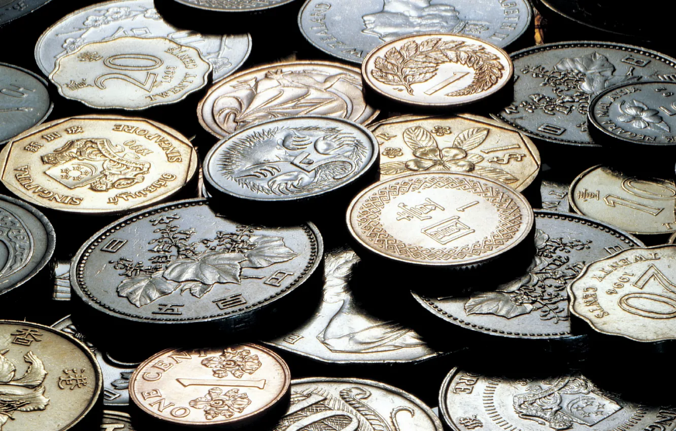 Photo wallpaper money, metal, iron, detail, yuan, penny, the ruble