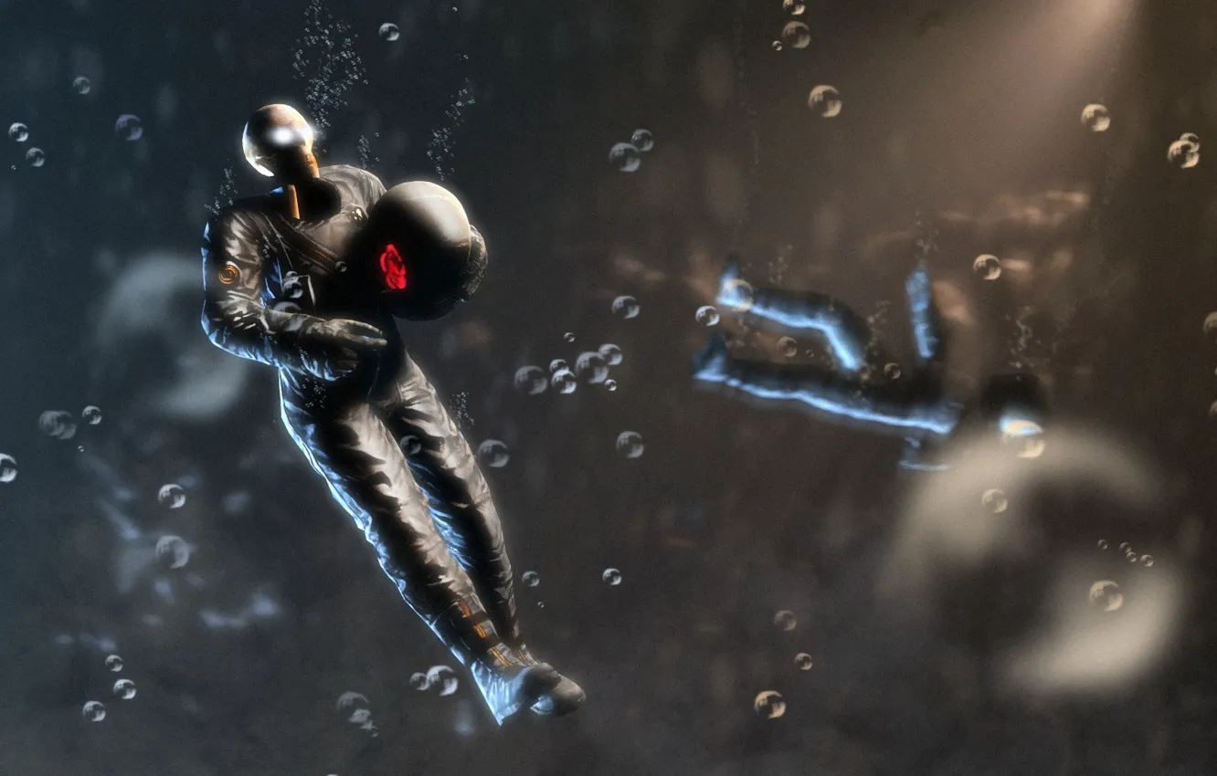 Photo wallpaper space, skull, the suit, skeleton, space